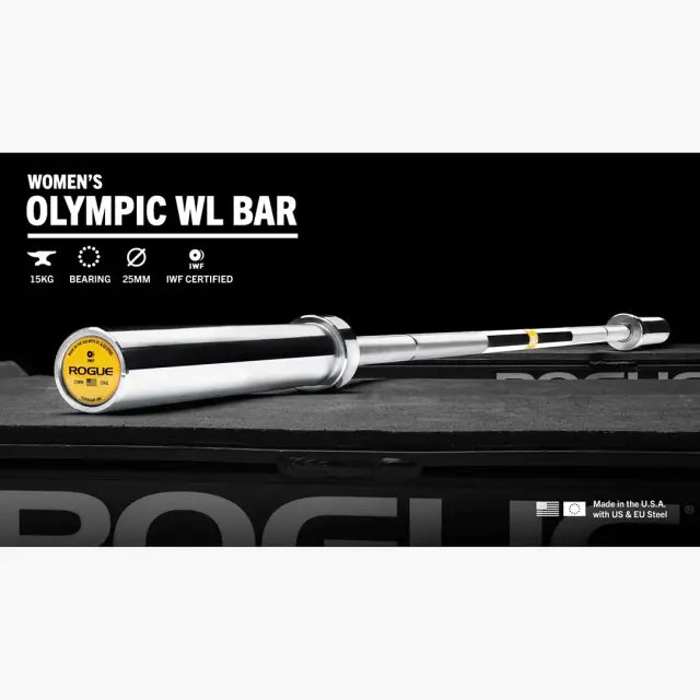 ROGUE 25MM IWF OLYMPIC WEIGHTLIFTING BAR BRIGHT ZINC