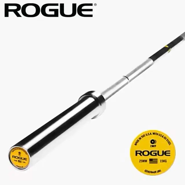 ROGUE 25MM IWF OLYMPIC WEIGHTLIFTING BAR BRIGHT ZINC