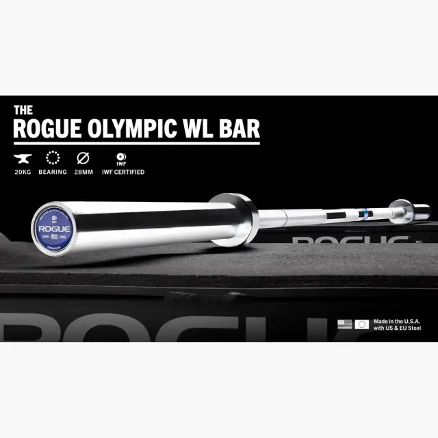 ROGUE 28MM IWF OLYMPIC WEIGHTLIFTING BAR BRIGHT ZINC