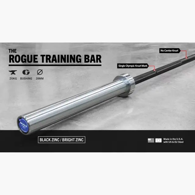 ROGUE 28MM TRAINING BAR BLACK ZINC