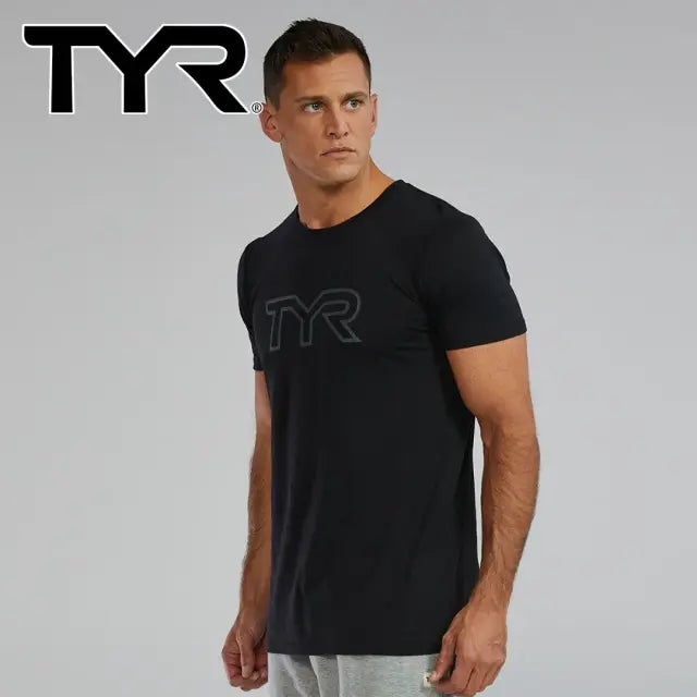 TYR Men's Ultra Soft Lightweight Tri-Blend Tech Tee - Big Logo