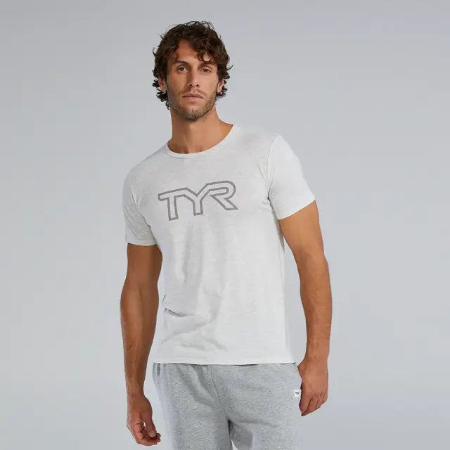 TYR Men's Ultra Soft Lightweight Tri-Blend Tech Tee - Big Logo